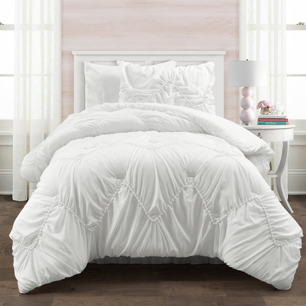 Lush Decor Ruched Chevron Comforter Set