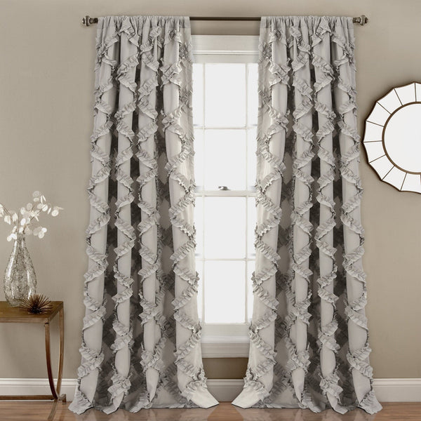 Lush Decor Ruffle Diamond Window Curtain Set