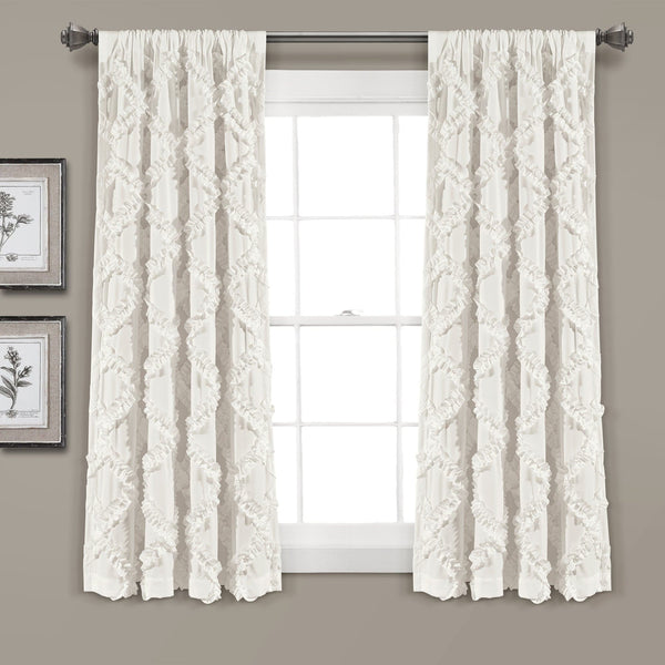 Lush Decor Ruffle Diamond Window Curtain Set