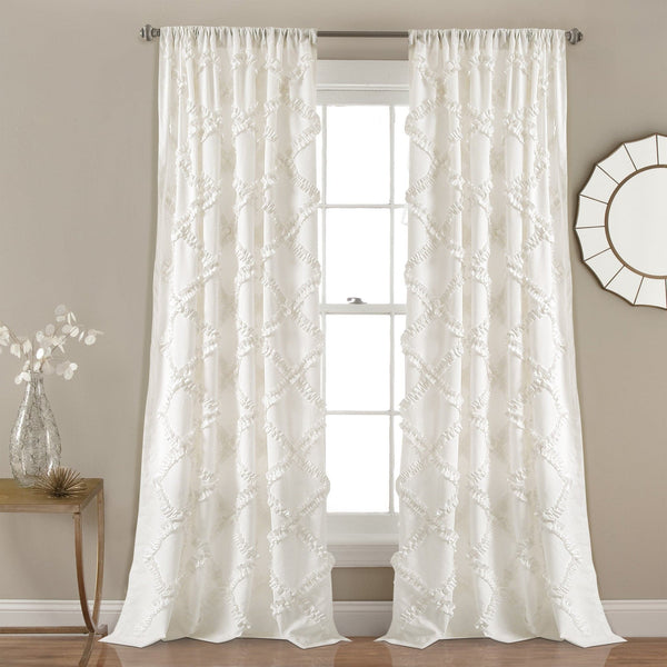 Lush Decor Ruffle Diamond Window Curtain Set