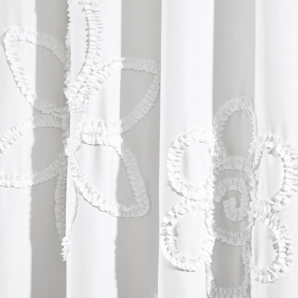 Lush Decor Ruffle Flower Window Curtain Panel Set