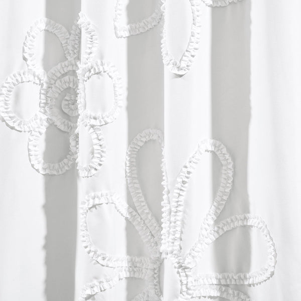Lush Decor Ruffle Flower Window Curtain Panel Set