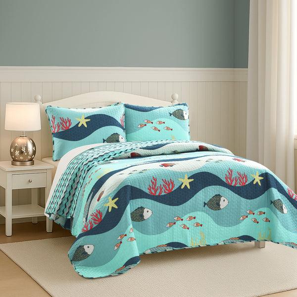 Lush Decor Sea Life Quilt Set