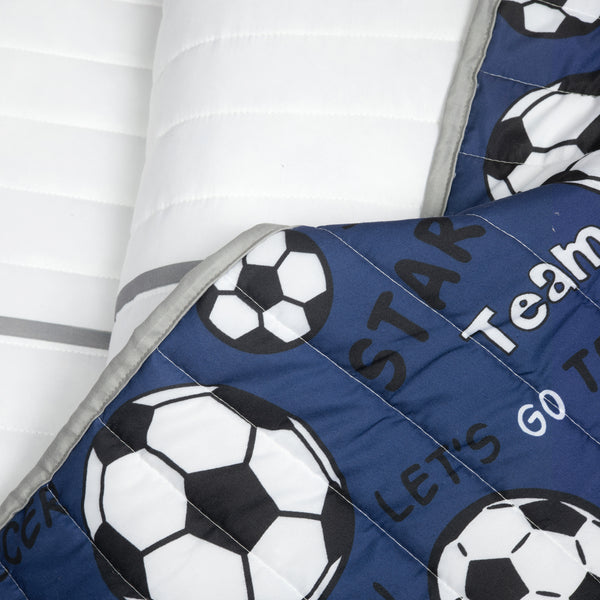 Lush Decor Soccer Game Reversible Quilt Set