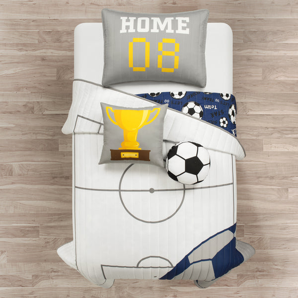 Lush Decor Soccer Game Reversible Quilt Set