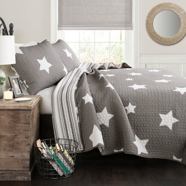 Lush Decor Star Reversible 3 Piece Quilt Set