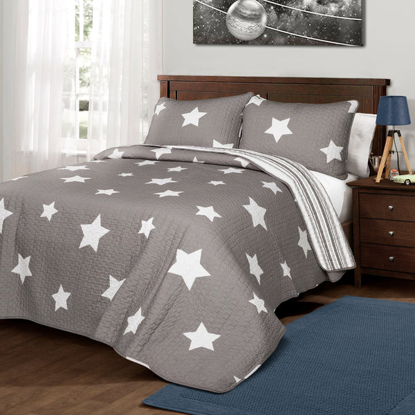 Lush Decor Star Reversible 3 Piece Quilt Set