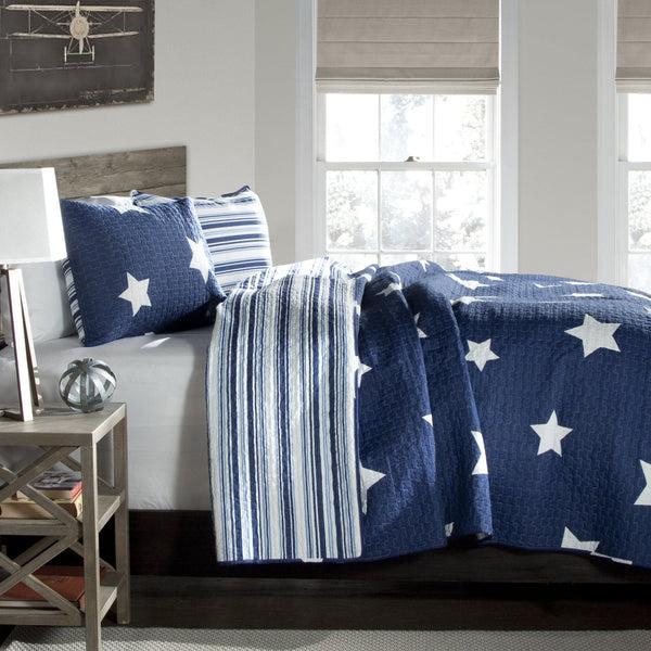 Lush Decor Star Reversible 3 Piece Quilt Set