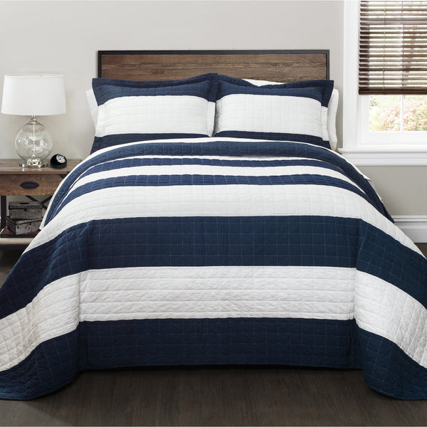 Lush Decor Stripe 3 Piece Quilt Set