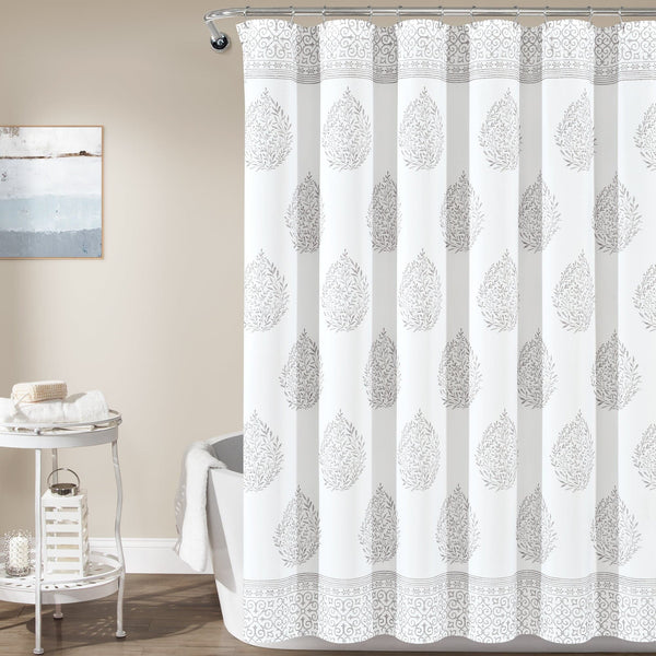 Lush Decor Teardrop Leaf Shower Curtain