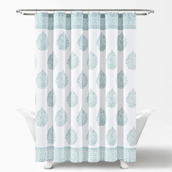Lush Decor Teardrop Leaf Shower Curtain