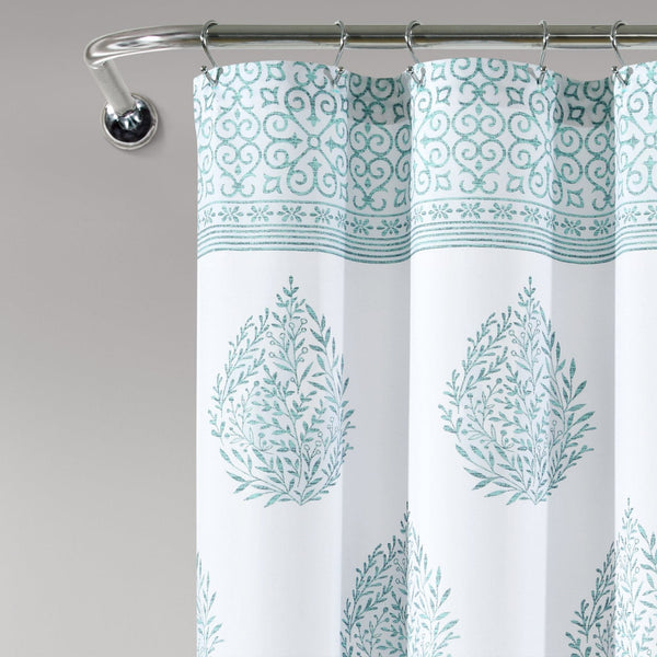 Lush Decor Teardrop Leaf Shower Curtain