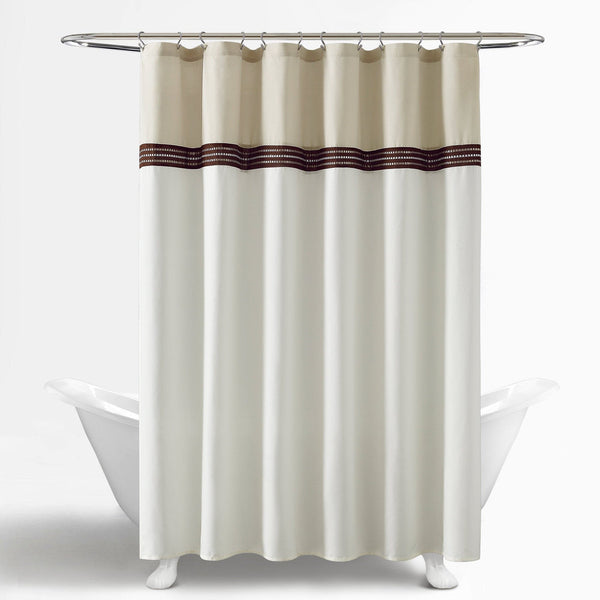 Lush Decor Terra Embroidery Shower Curtain