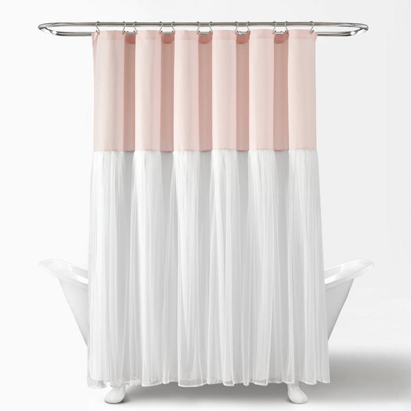 Lush Decor Tulle Skirt Colorblock Shower Curtain