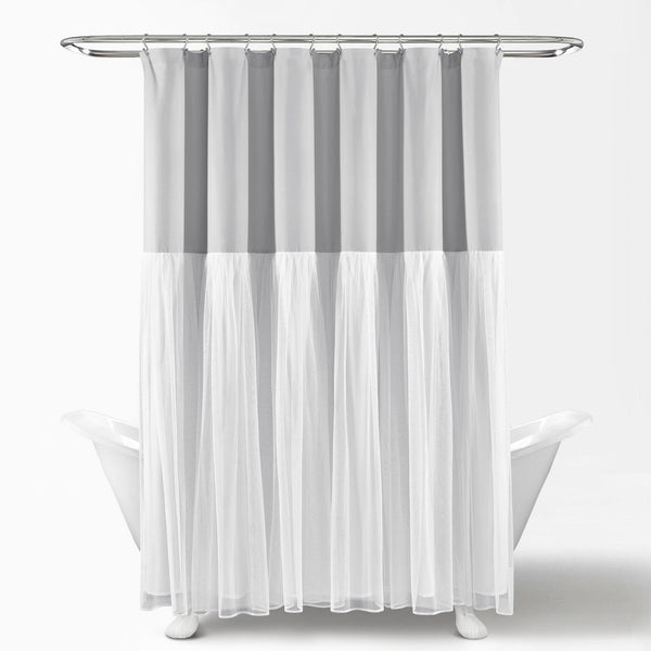 Lush Decor Tulle Skirt Colorblock Shower Curtain