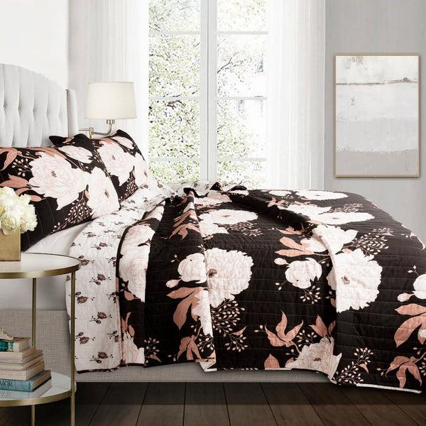 Lush Decor Zinnia Floral 3 Piece Quilt Set