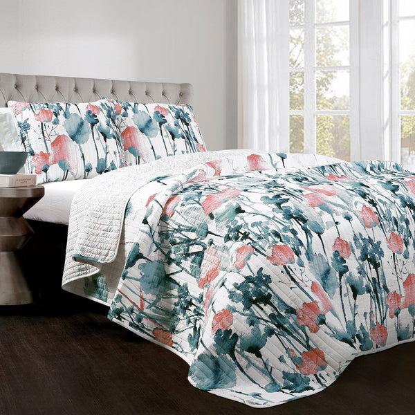 Lush Decor Zuri Flora Quilt 3 Piece Set