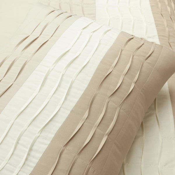 Lush Decor Mia Pleated Color Block Comforter 5 Piece Set