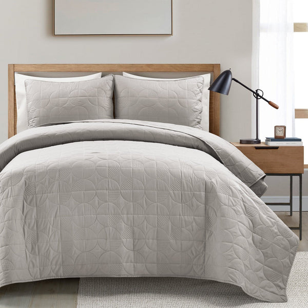 Lush Decor Mid Century Circle Cotton Quilt 3 Piece Set