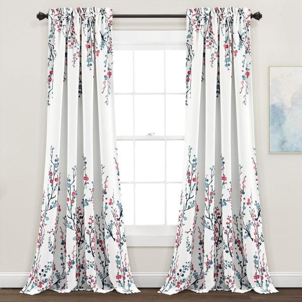 Lush Decor Mirabelle Watercolor Floral Light Filtering Window Curtain Panel Set