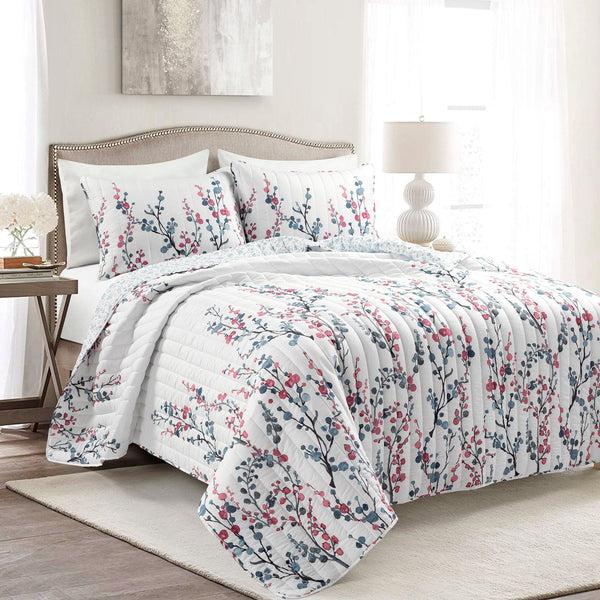 Lush Decor Mirabelle Watercolor Floral Reversible 3 Piece Quilt Set