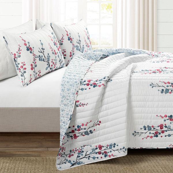 Lush Decor Mirabelle Watercolor Floral Reversible 3 Piece Quilt Set