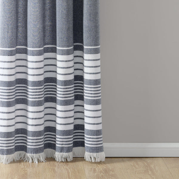 Lush Decor Nantucket Yarn Dyed Tassel Fringe Window Curtain Panel Set
