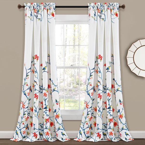 Lush Decor Neela Birds Light Filtering Window Curtain Panel Set