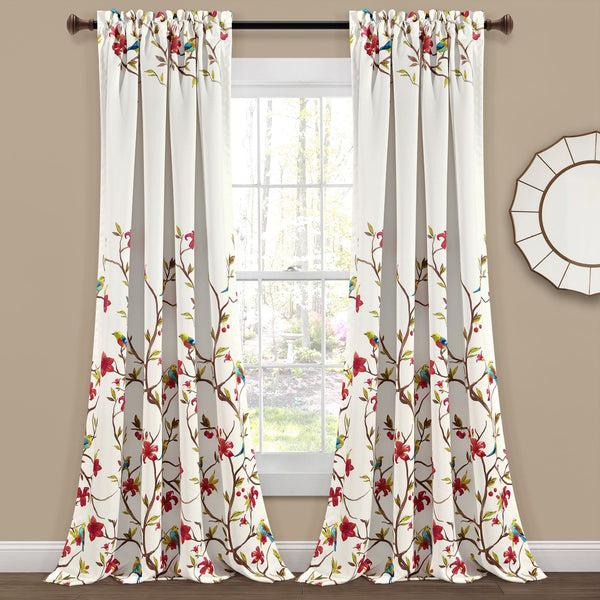 Lush Decor Neela Birds Light Filtering Window Curtain Panel Set