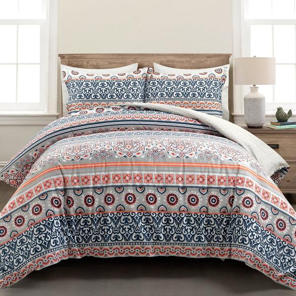 Lush Decor Nesco Stripe Cotton Duvet Cover 3 Piece Set