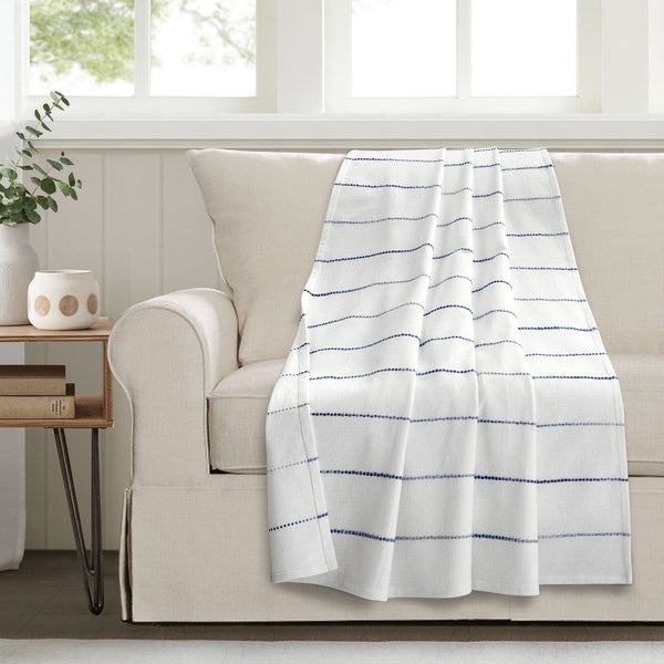 Lush Decor Ombre Stripe Yarn Dyed Recycled Cotton Blend Throw