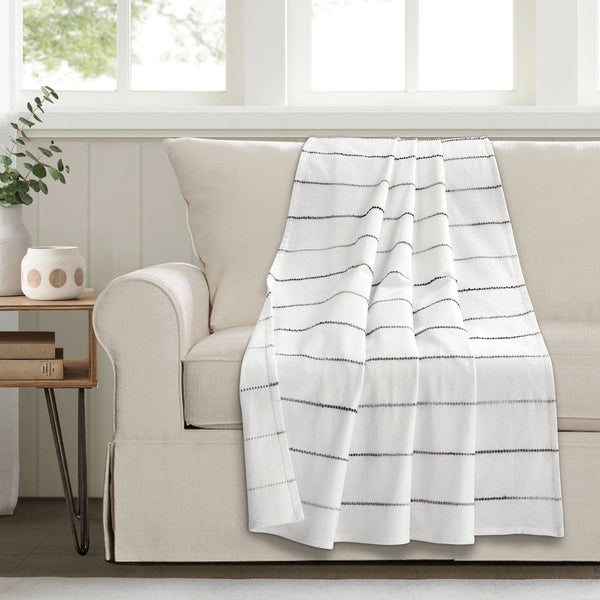 Lush Decor Ombre Stripe Yarn Dyed Recycled Cotton Blend Throw