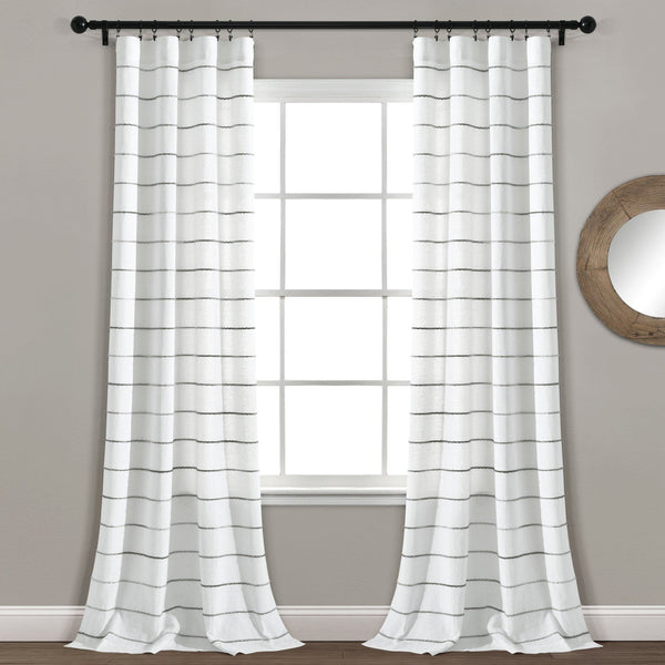 Lush Decor Ombre Stripe Yarn Dyed Recycled Cotton Blend Window Curtain Panel Set
