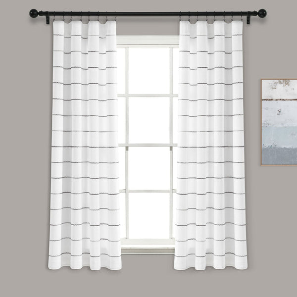 Lush Decor Ombre Stripe Yarn Dyed Recycled Cotton Blend Window Curtain Panel Set
