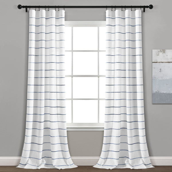 Lush Decor Ombre Stripe Yarn Dyed Recycled Cotton Blend Window Curtain Panel Set