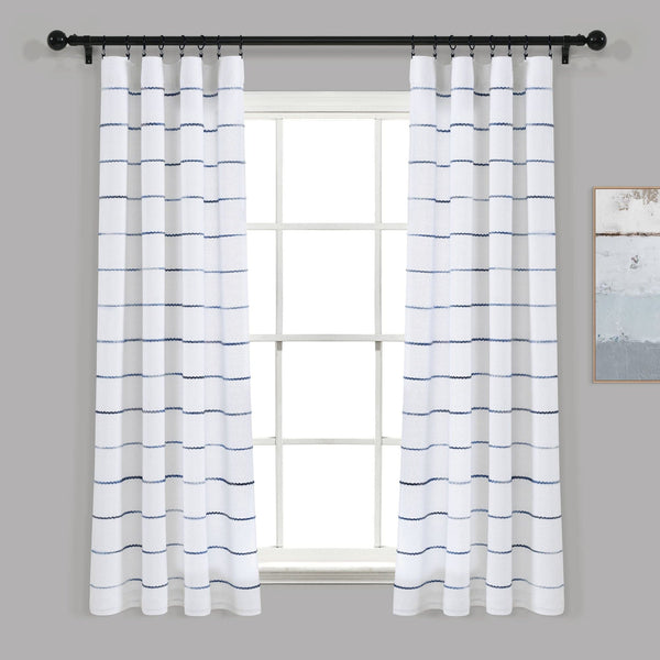 Lush Decor Ombre Stripe Yarn Dyed Recycled Cotton Blend Window Curtain Panel Set