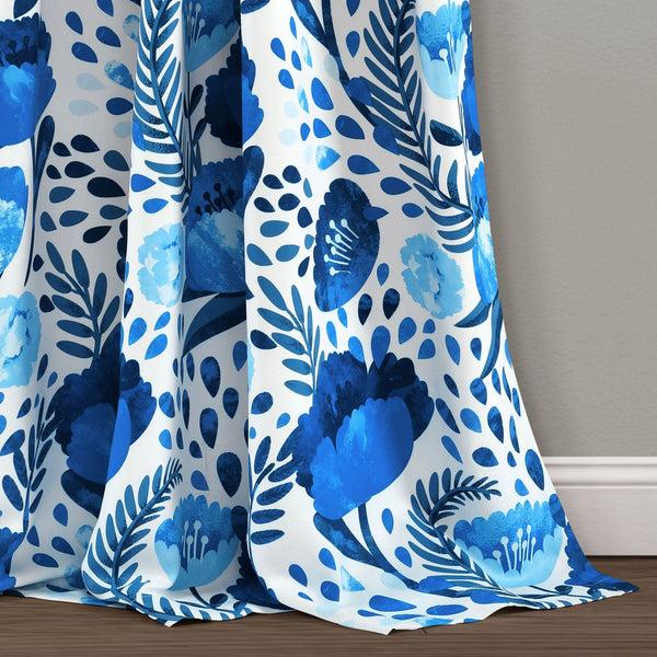Lush Decor Poppy Garden Light Filtering Window Curtain Panel Set