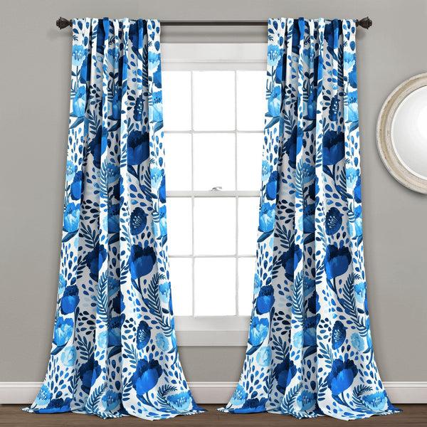 Lush Decor Poppy Garden Light Filtering Window Curtain Panel Set
