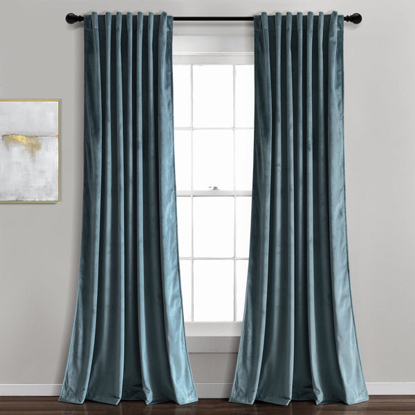Lush Decor Prima Velvet Solid Back Tab Rod Pocket Light Filtering Window Curtain Panel Set