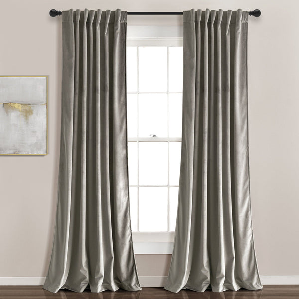Lush Decor Prima Velvet Solid Back Tab Rod Pocket Light Filtering Window Curtain Panel Set