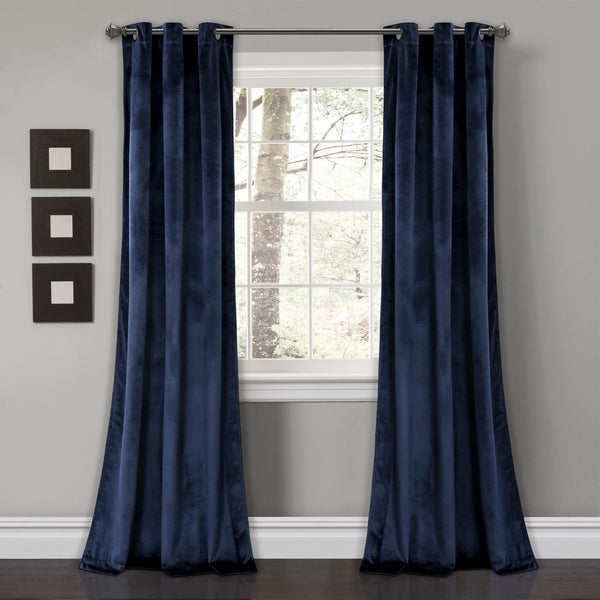 Lush Decor Prima Velvet Solid Grommet Light Filtering Window Curtain Panel Set