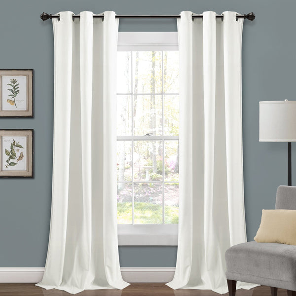 Lush Decor Prima Velvet Solid Grommet Light Filtering Window Curtain Panel Set