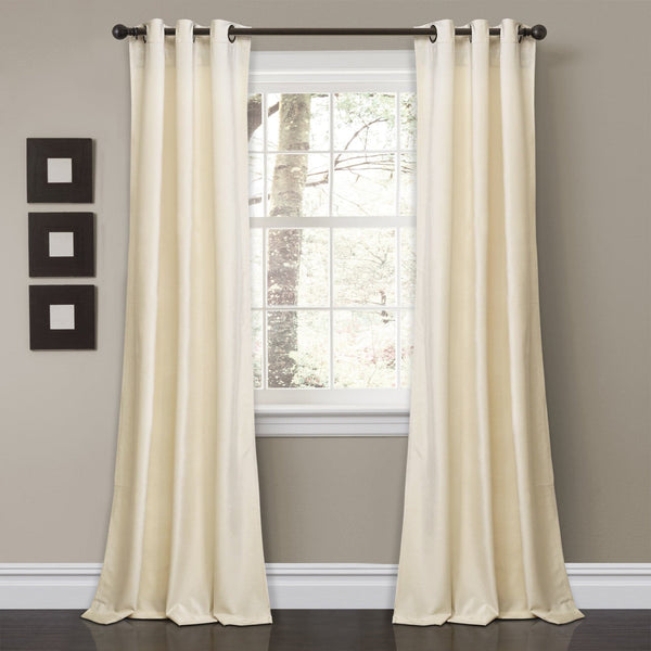 Lush Decor Prima Velvet Solid Grommet Light Filtering Window Curtain Panel Set
