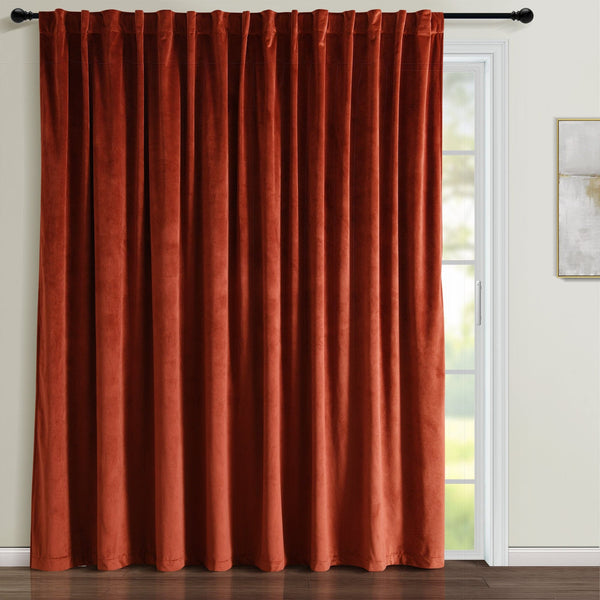 Lush Decor Prima Velvet Solid Ultra Wide Light Filtering Window Curtain Panel
