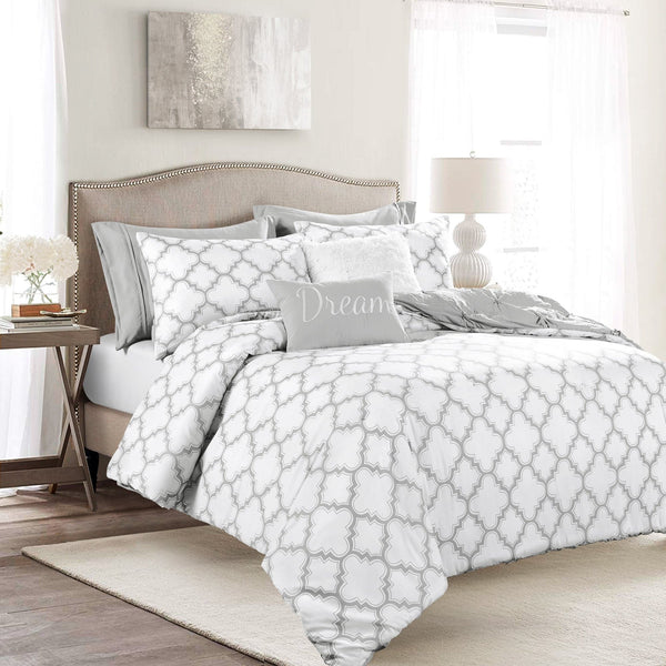 Lush Decor Ravello Pintuck Caroline Geo 7 Piece Comforter Set