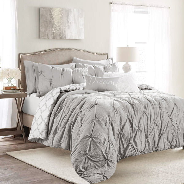 Lush Decor Ravello Pintuck Caroline Geo 7 Piece Comforter Set