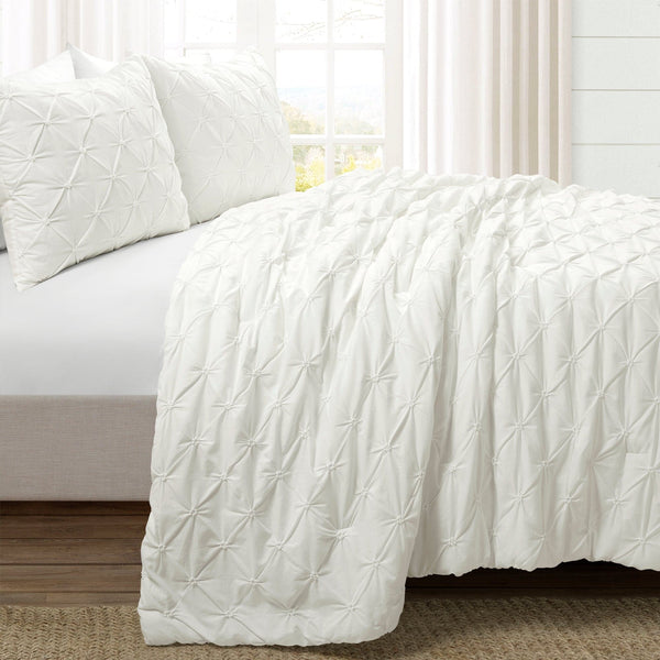 Lush Decor Ravello Pintuck Cotton Comforter 3 Piece Set