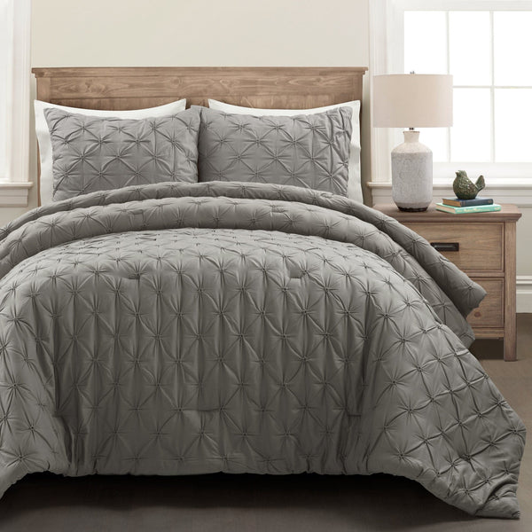 Lush Decor Ravello Pintuck Cotton Comforter 3 Piece Set