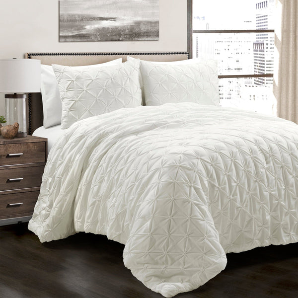 Lush Decor Ravello Pintuck Cotton Comforter 3 Piece Set