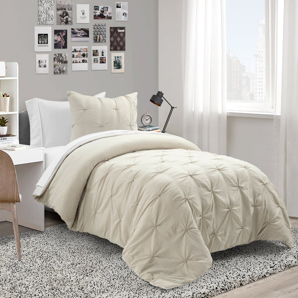 Lush Decor Ravello Pintuck Reversible Comforter Bed In A Bag
